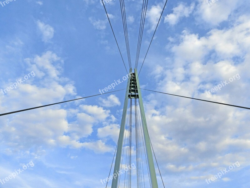 Bridge Sky Steel Background Post