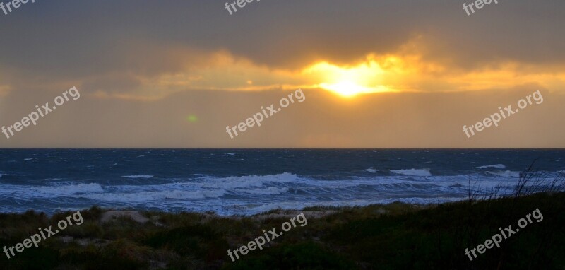 Coast Sunset Shore Ocean Sea