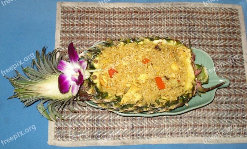 Pineapple Rice Thailand Asia Eat