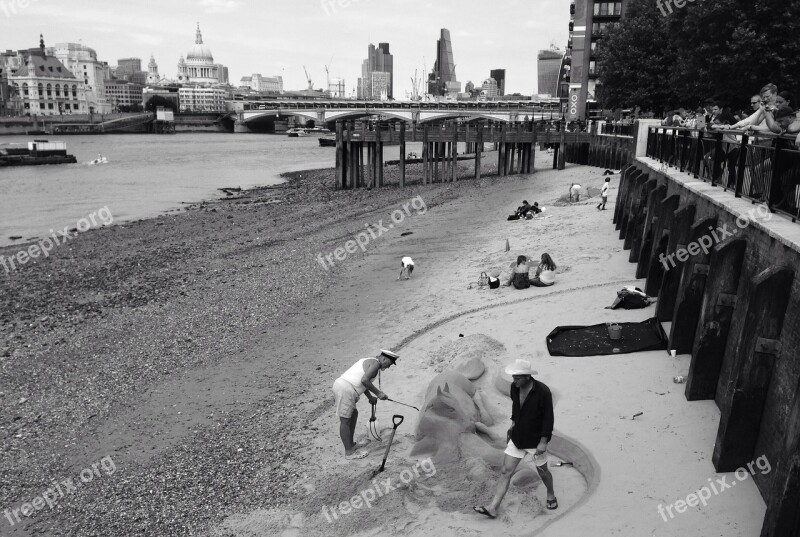 Thames River Bank London Summer England