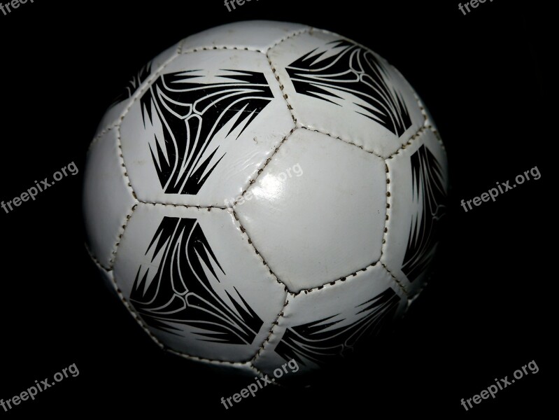 Football Round Leather Black White