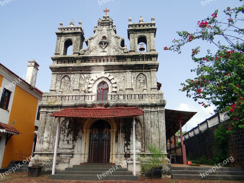 Church Terekhol Fort 17th Century Built Goa India