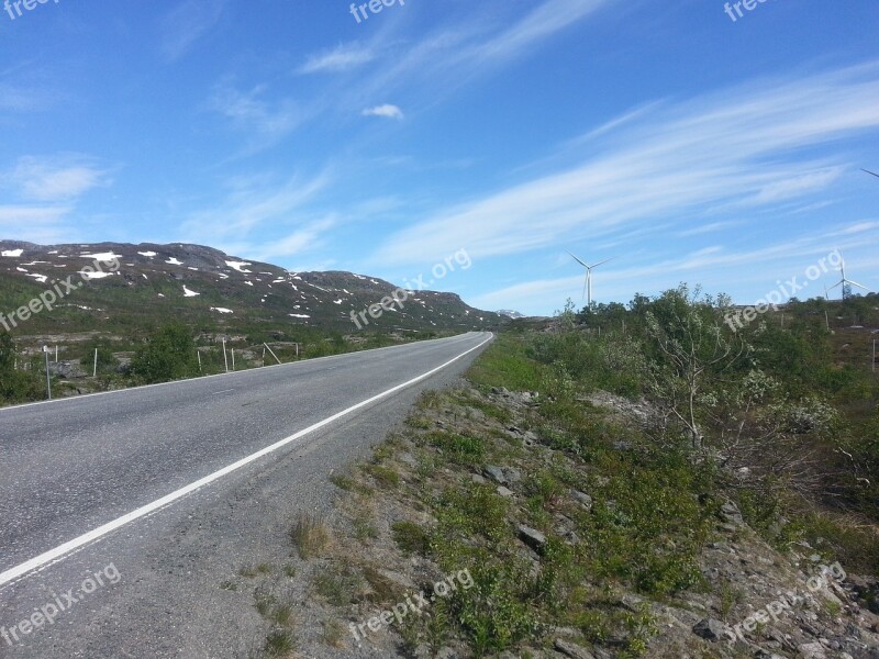 Road Mountain Himmel Blue Norway