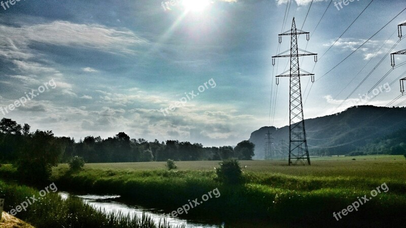 Sun Water Mast Meadow Free Photos