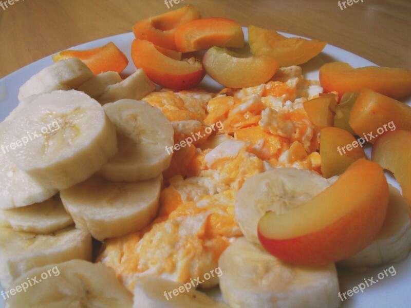 Breakfast Banana Eggs Nectarine Food