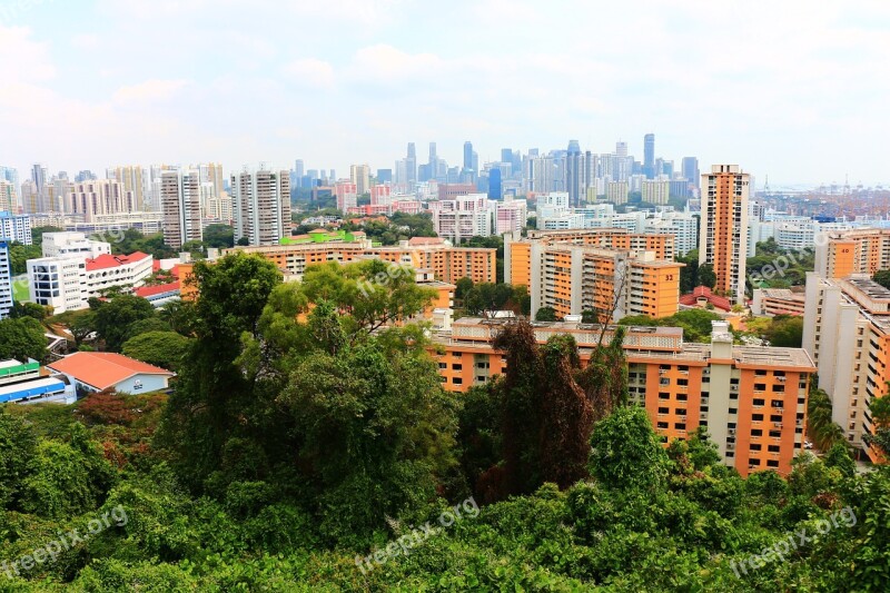 Singapore City Skyscrapers Southern Ridges Free Photos