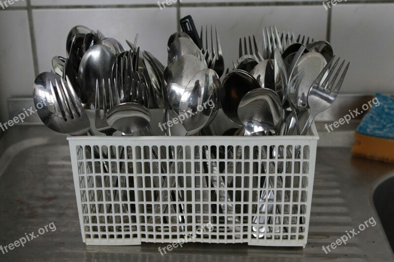 Cutlery Basket Cutlery Fork Spoon Rinsed