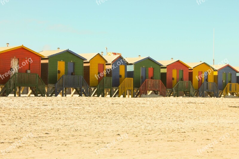 Beach Houses Beach Sand Summer Blue