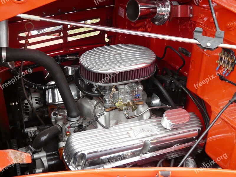 Engine Compartment Automotive American Oldtimer Free Photos