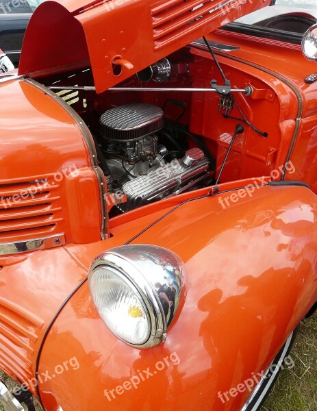 Automotive American Oldtimer Dodge Engine Compartment