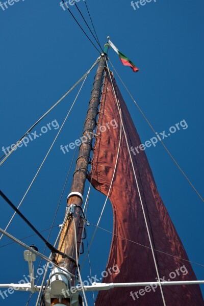 Sail Red Red Sail Mast Rigging