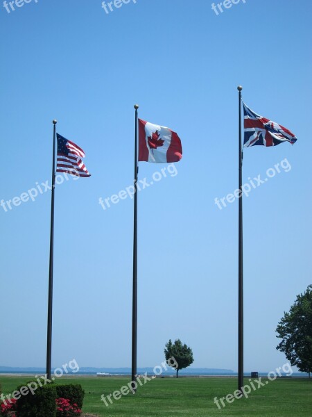 Flag Sky America Canada Britain