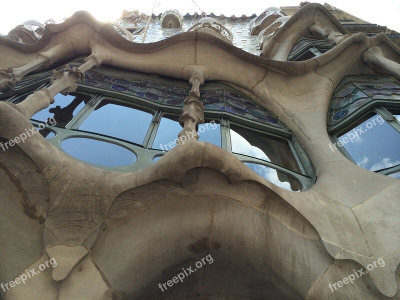 Gaudi Window Road Glass Barcelona