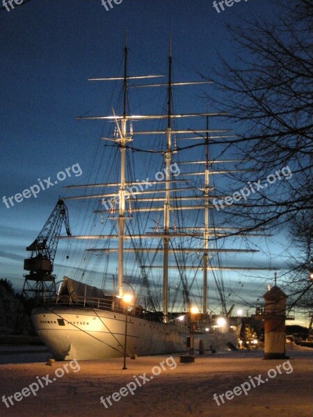 Ship Finland Swan Turku Finnish Landscape