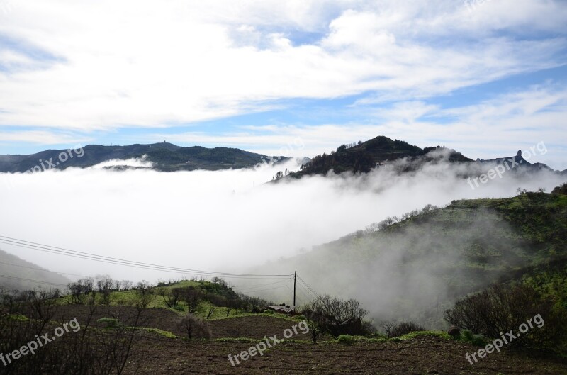 Gran Canaria Canary Spain Fog Misty