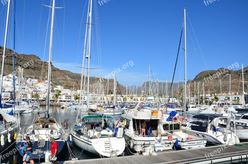 Mogán Harbor Gran Canaria Spain Boats