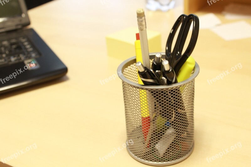 Pens Scissors Table Office Free Photos