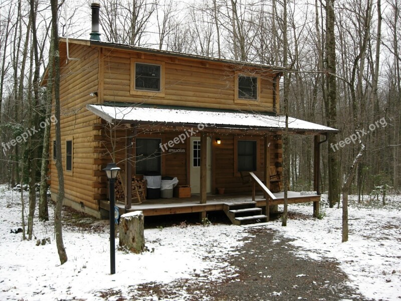 Log West Virginia Winter Cabin Cold