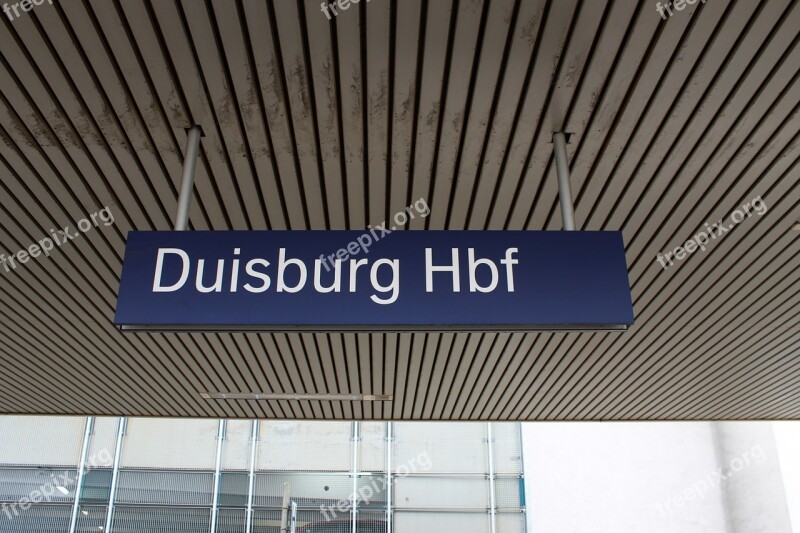 Duisburg Central Station Shield Blue Hbf