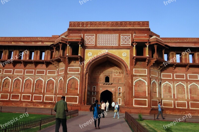 Agra Fort Unesco Heritage Jahangir Mahal Entrance Architecture