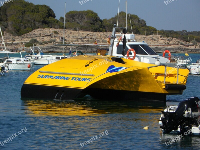 Tourism Boat Glass Bottom Boat Water Sea