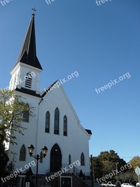 Church White New England Steeple Architecture