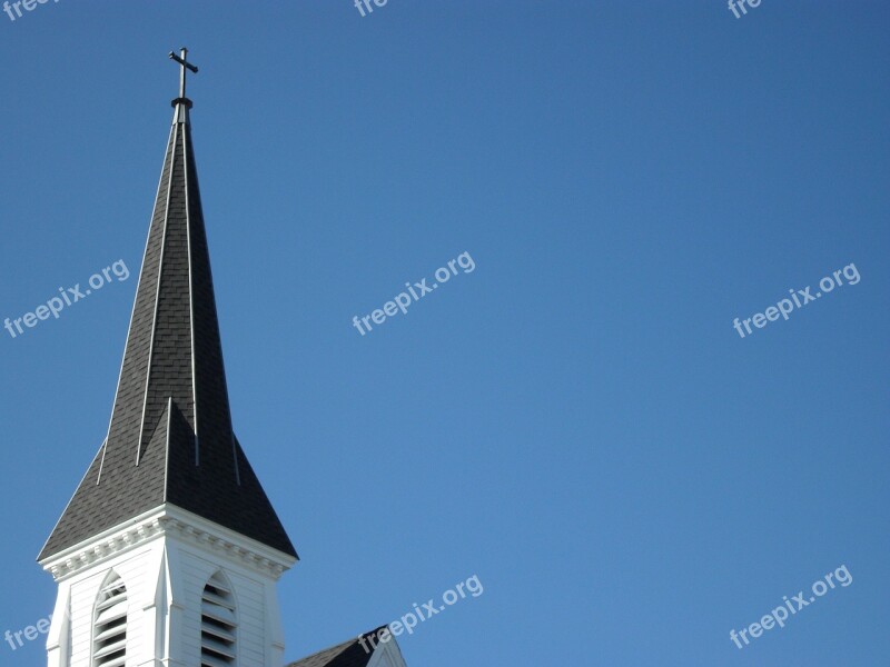 Church Steeple New England White Architecture