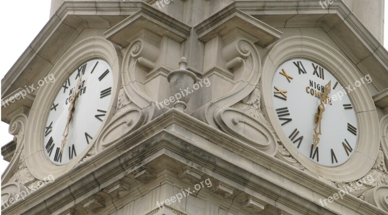 Two Clocks Clocks Night Cometh Architecture Time