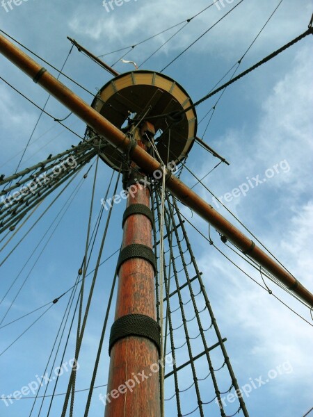 Mayflower Mast Ship Sailboat Crows Nest