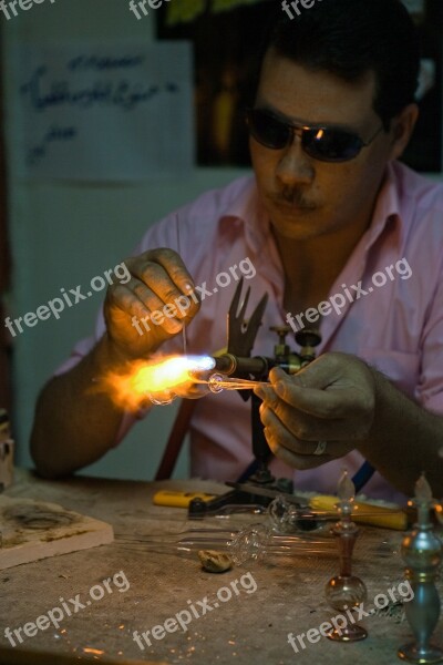 Glass Fabrication Flame Burning Egyptian