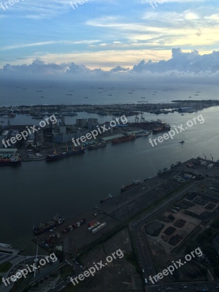 Kaohsiung Port Harbor Sky View City View