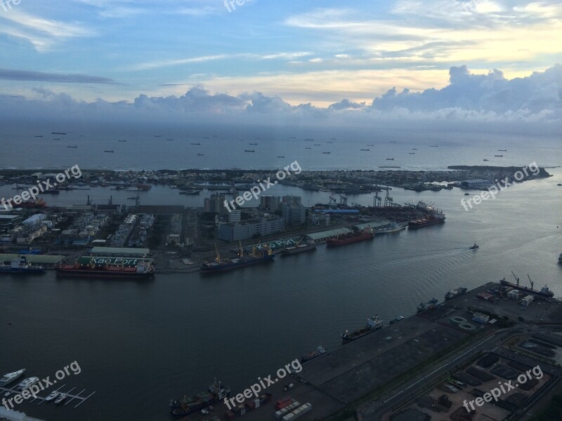 Kaohsiung Port Harbor Sky View City View