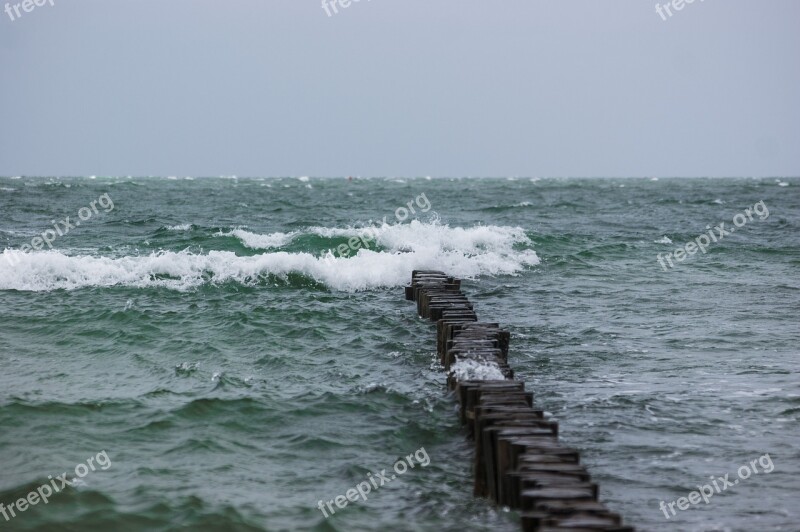 Breakwater Sea Wave Water Spray