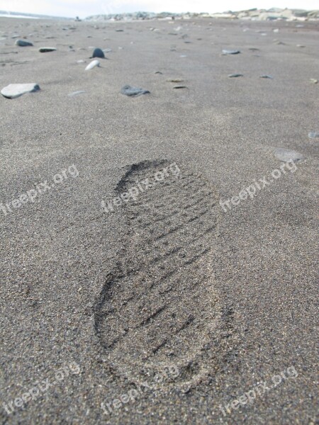 Footprint Sand Beach Shoe Free Photos