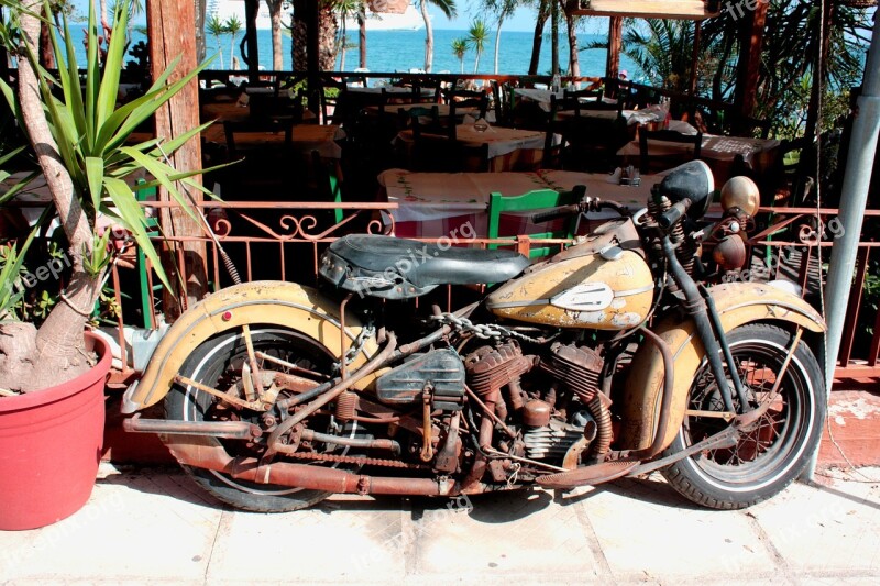 Motorcycle Harley Davidson Historically Old Corfu