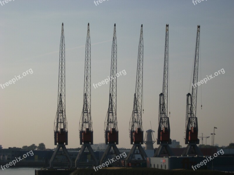 Crane Port Rotterdam Water Mesh