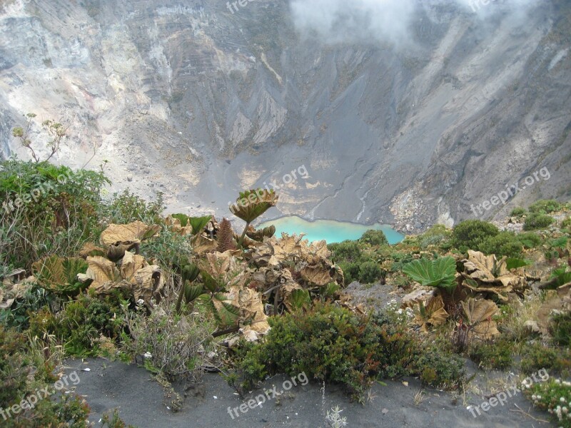 Volcano Costa Rica Landscape Lake Mountain