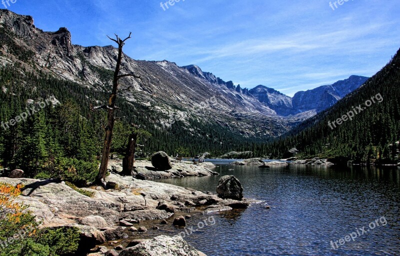 Mountains Forest Lake Water Outdoor