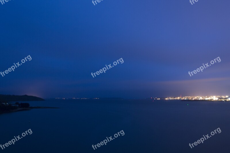 Brest Bay Of Brest Night Light Sky