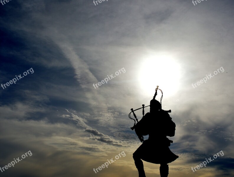 Pipe Man Against Day Sun Cloud