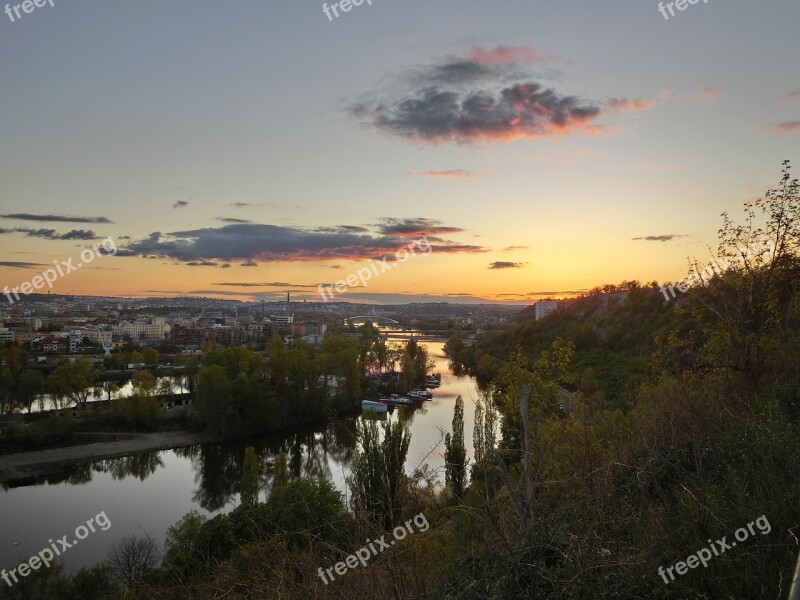 Moldova River Landscape Twilight Sky