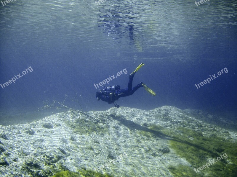 Diving Underwater Water Lake Clear