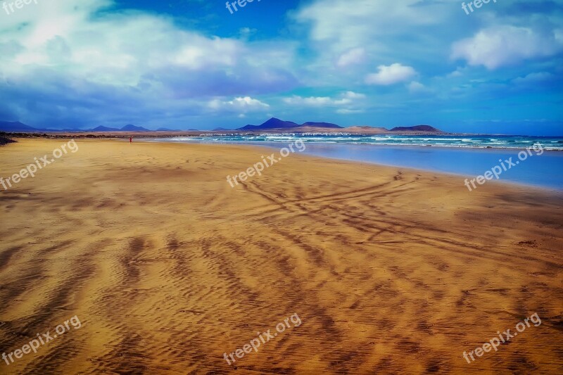 Canary Islands Sea Ocean Beach Sand