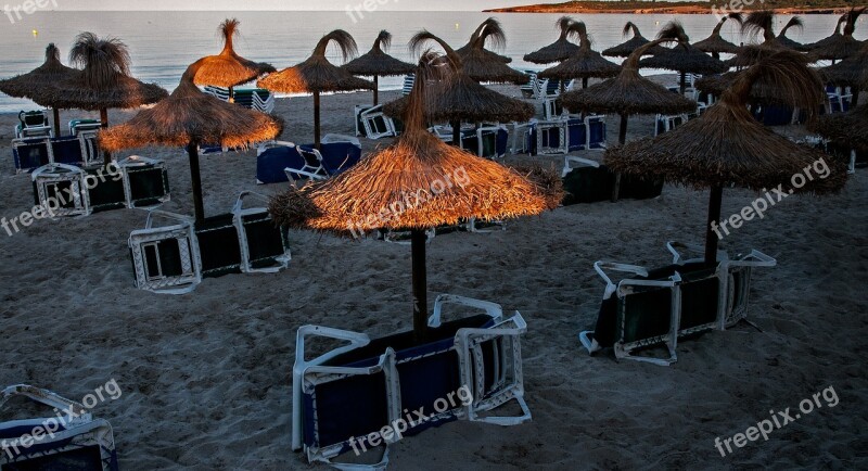 Beach Sun Loungers Vacations Sand Beach Tourism