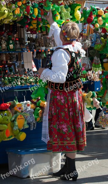 Street Market Stall Kraków Poland National Costume Soft Toys