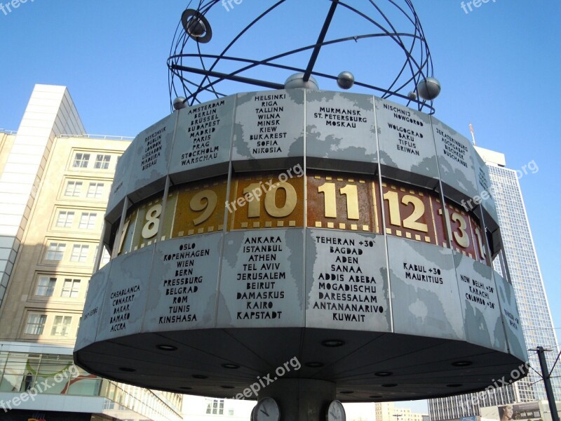 Berlin World Clock Alexanderplatz East Berlin Free Photos