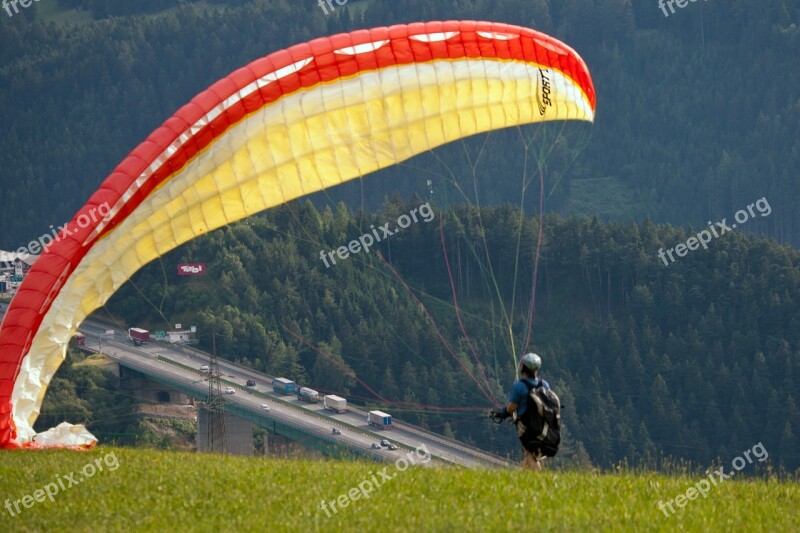 Paragliding Mountain Autobahn Austria Free Photos