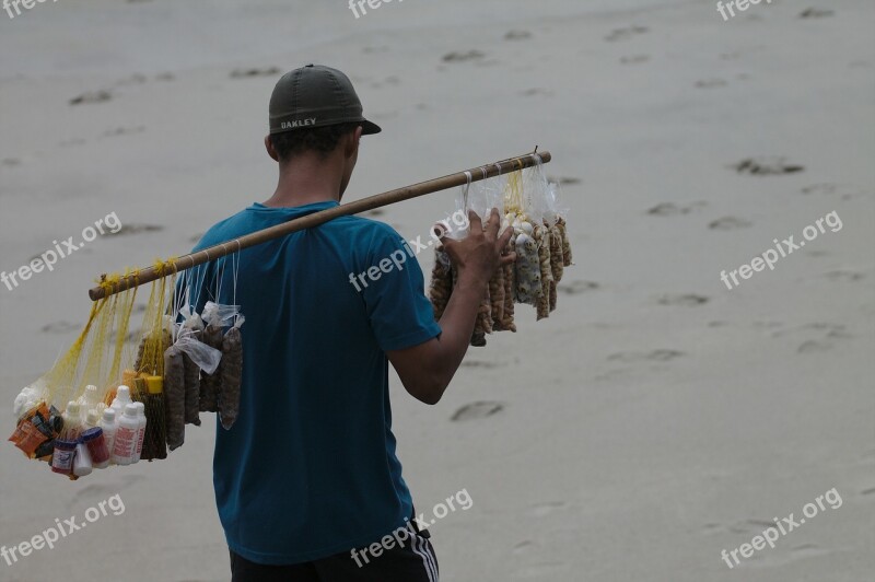 Work Beach Seller On Wheels Peanuts