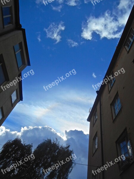 Facade Blue Sky Cloud Södermalm Stockholm