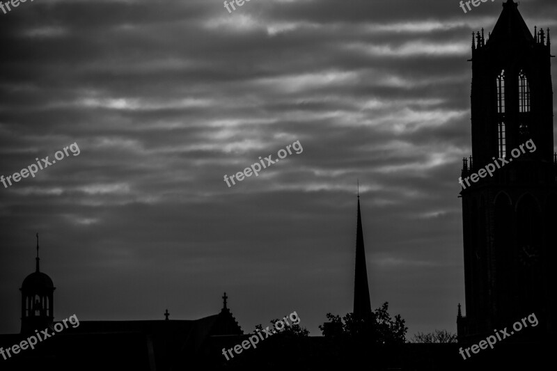 Tower Dark Silhouette Air Utrecht